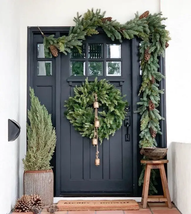 Elegant Evergreen Holiday Entrance