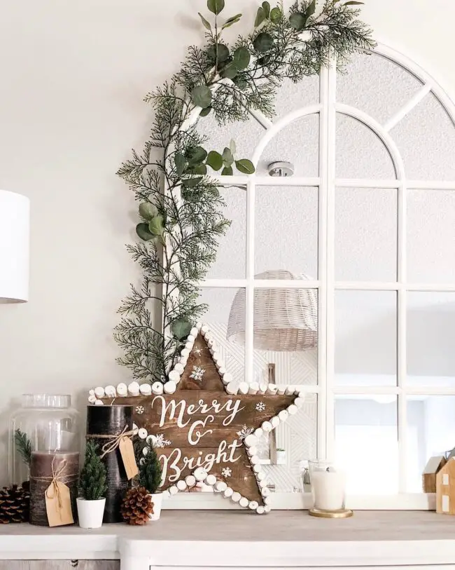 Rustic Mantel Display for Festive Cheer