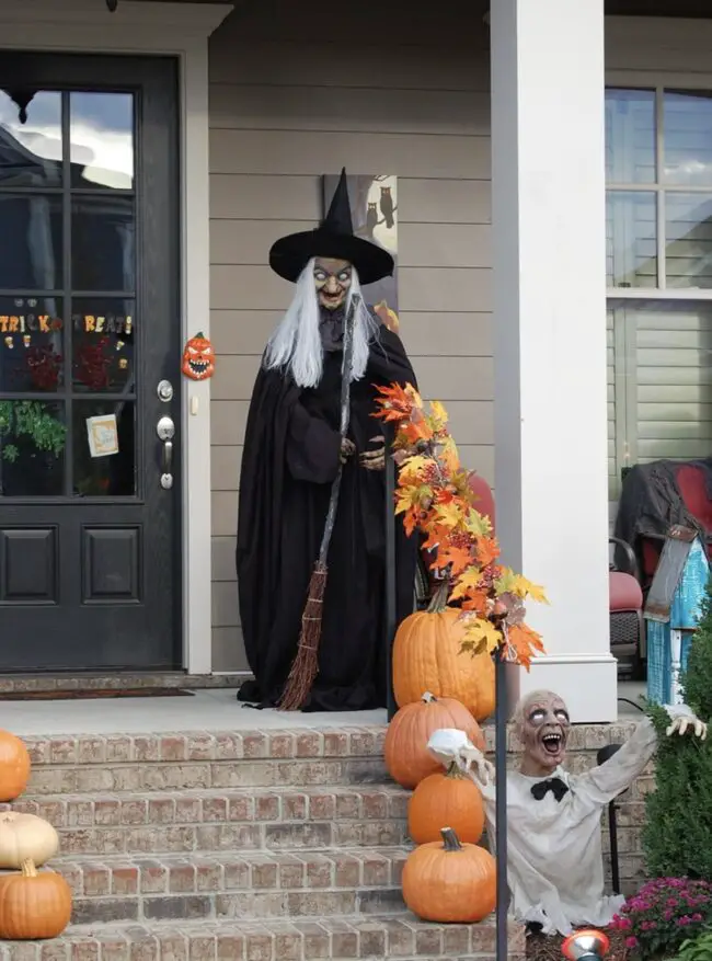 Witch Standing on the Front Steps