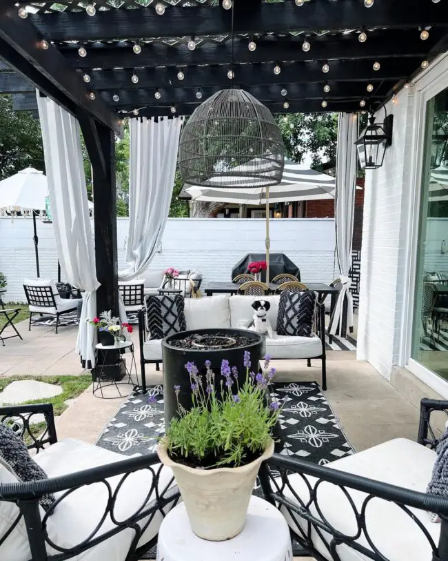 Black and White Patio Elegance