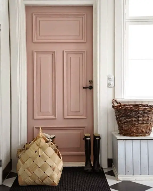 Cozy Pink Interior Door for a Welcoming Feel