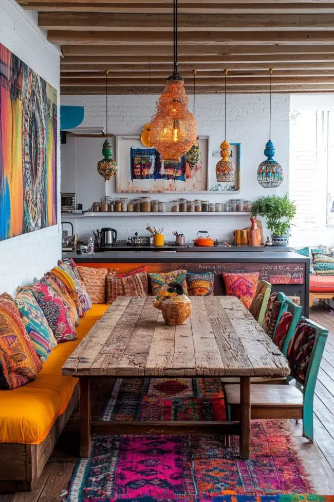 Unique Bohemian Style Kitchen Design