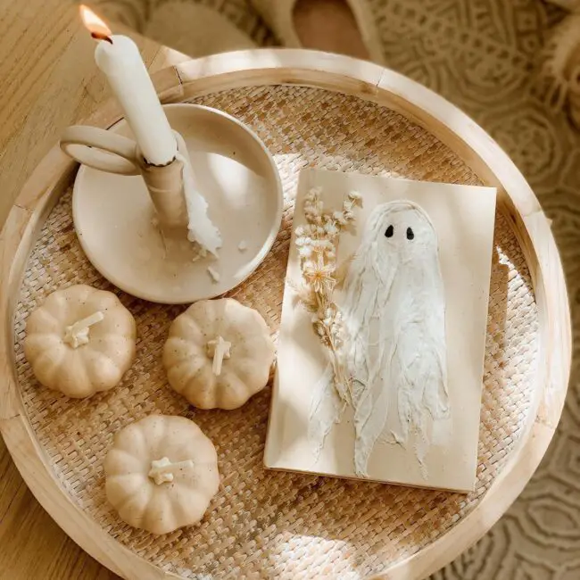 Ghostly Tray Display with Halloween Charm