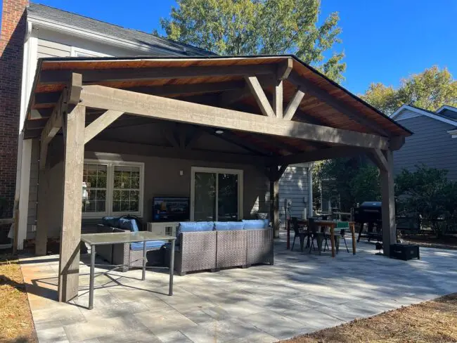 Cozy Covered Patio with Rustic Appeal