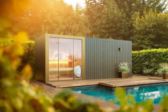 Poolside Sauna for a Stylish Escape