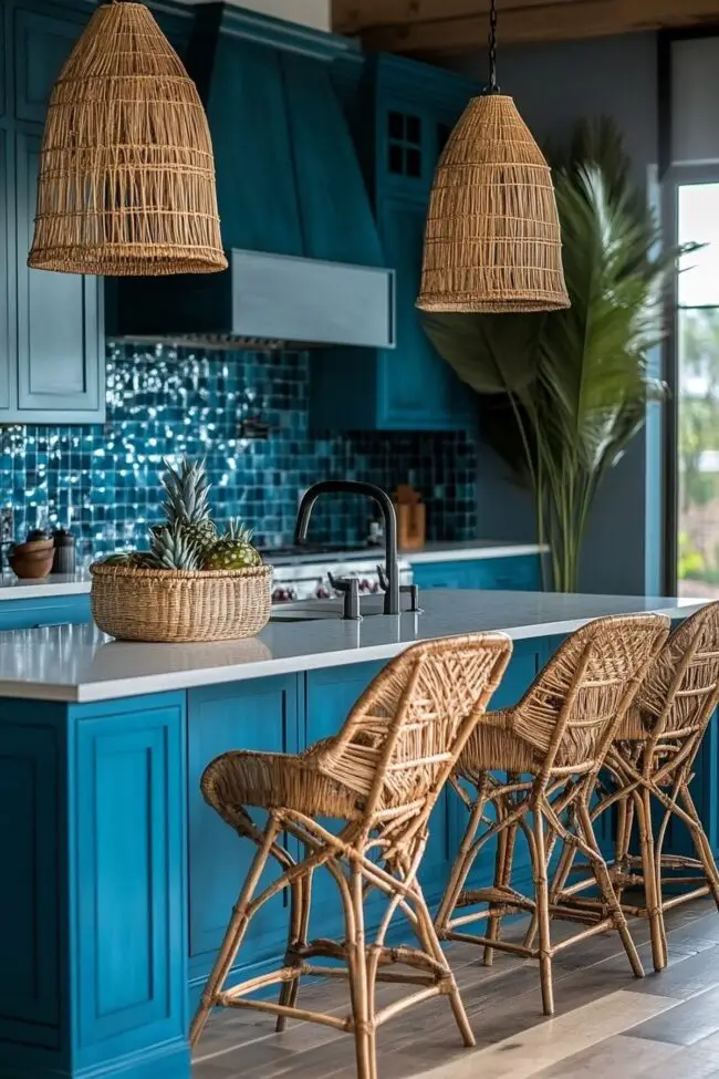 Ocean-Inspired Bohemian Kitchen Design