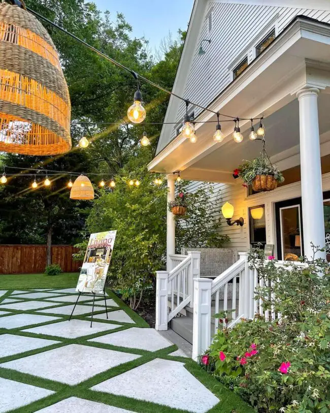 Whimsy on the Porch with Lights