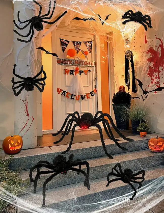 Creepy Front Door Spider Display