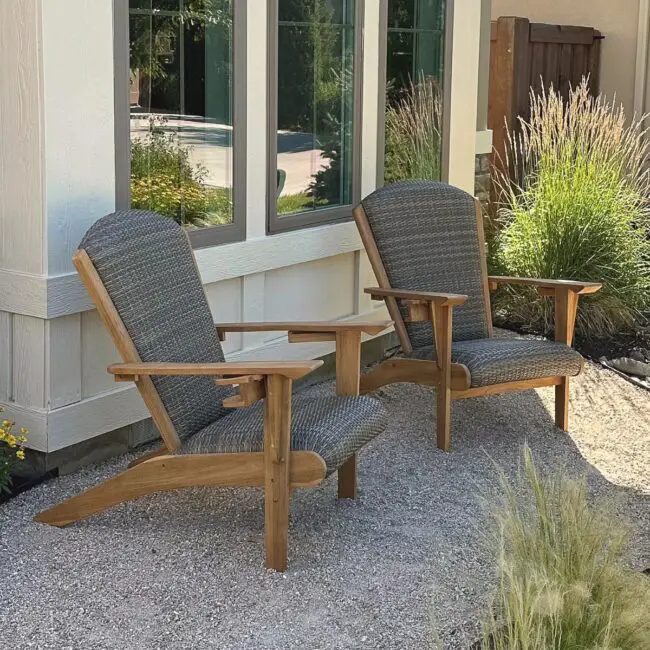 Woven Adirondack Chairs with Wooden Accents