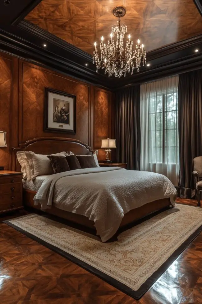 Stunning Wood Inlay Bedroom Design