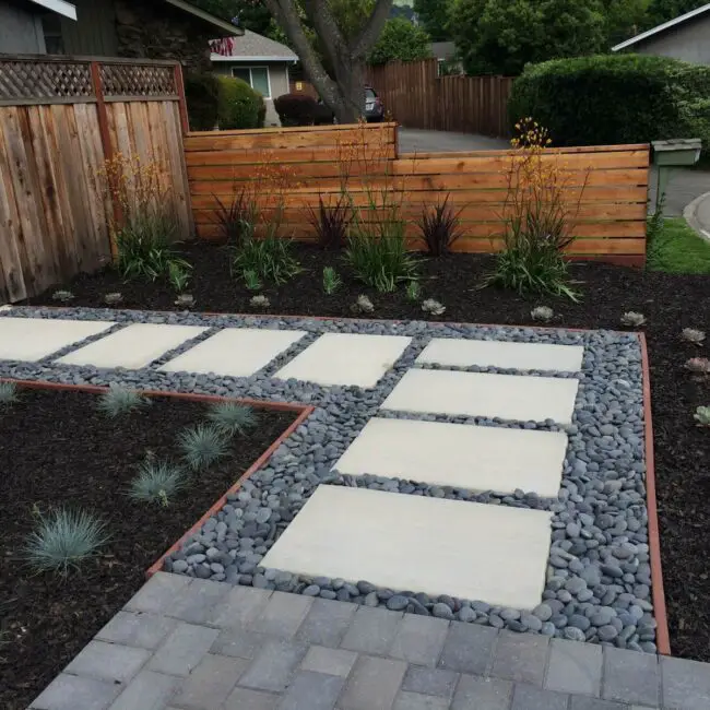 Geometric Patterns with Stones and Plants