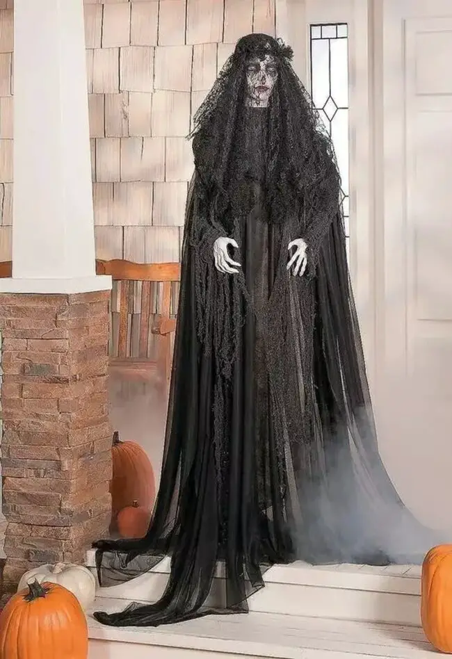 Ghostly Witch Guarding the Porch