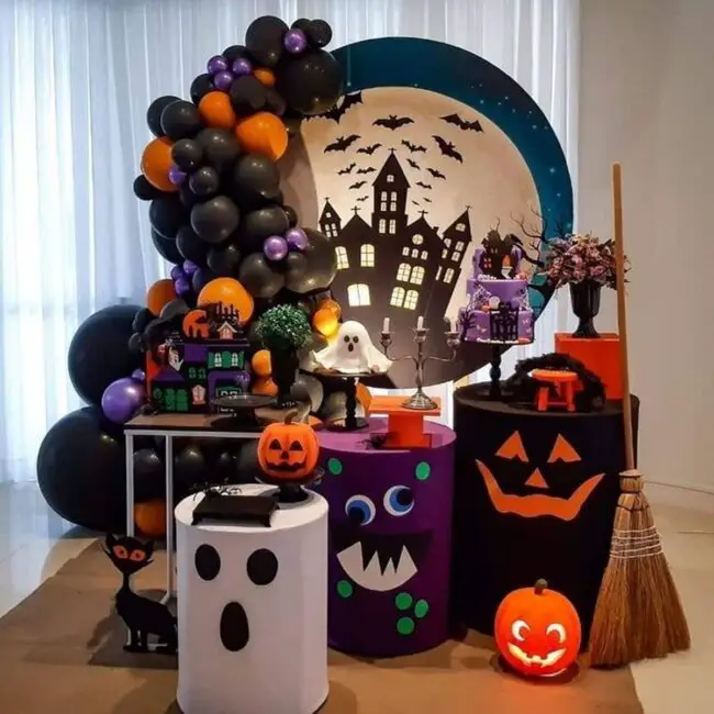 Festive Halloween Balloon Display