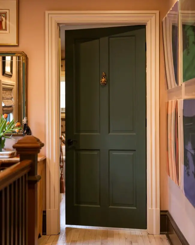 Rich Dark Green Interior Door for Sophistication