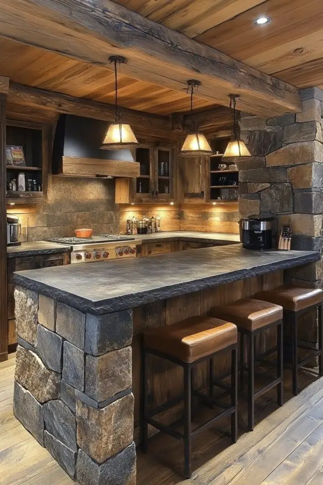 Natural Stone Countertops with Rustic Charm