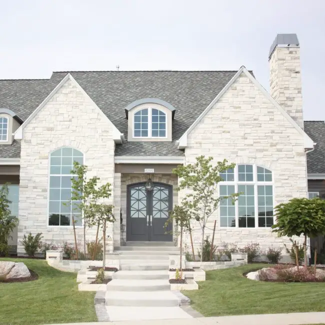 Elegant Stone House with Arched Windows