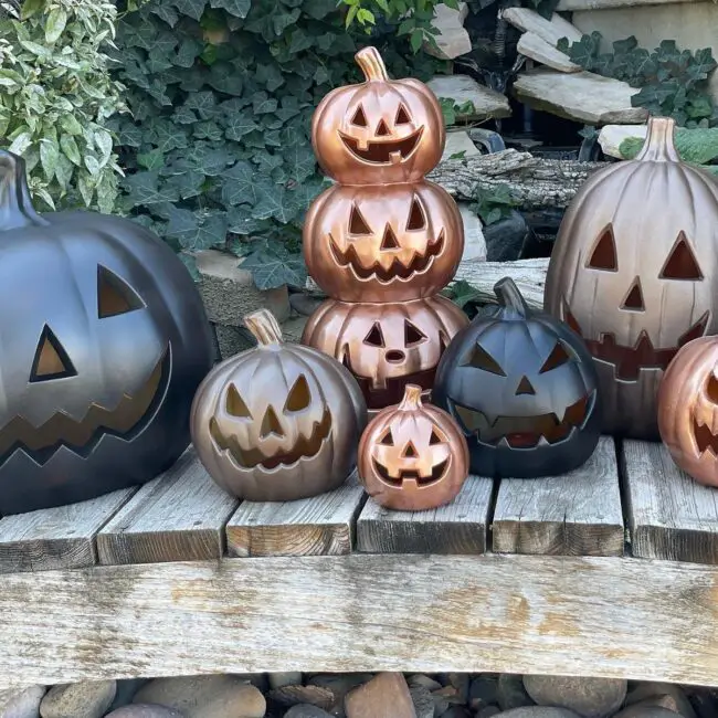 Shiny Metallic Pumpkin Display