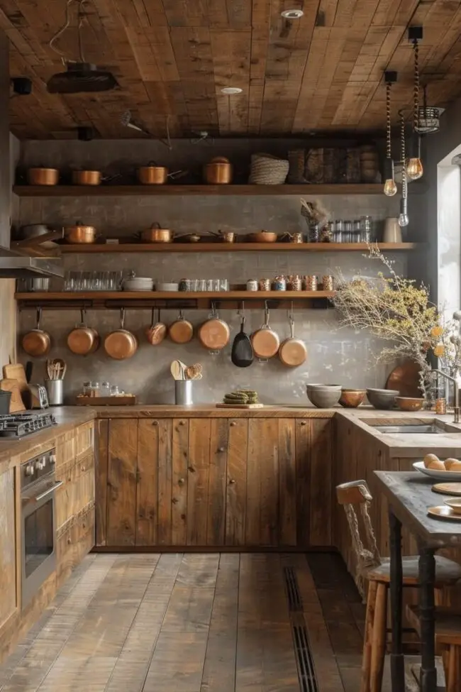 Charming Wooden Accents for Small Kitchens