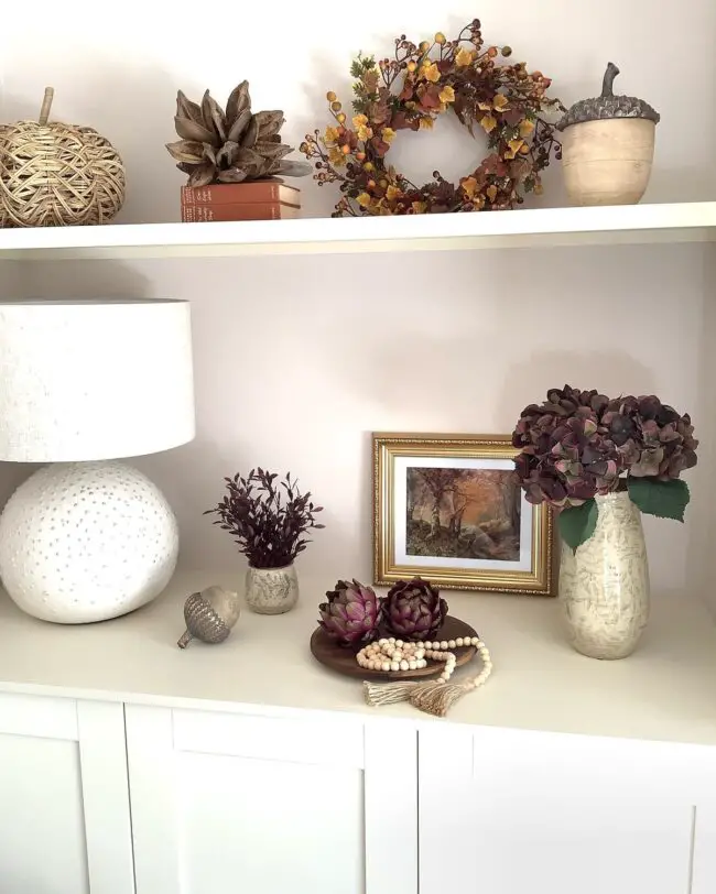 Rustic and Elegant Shelf Display