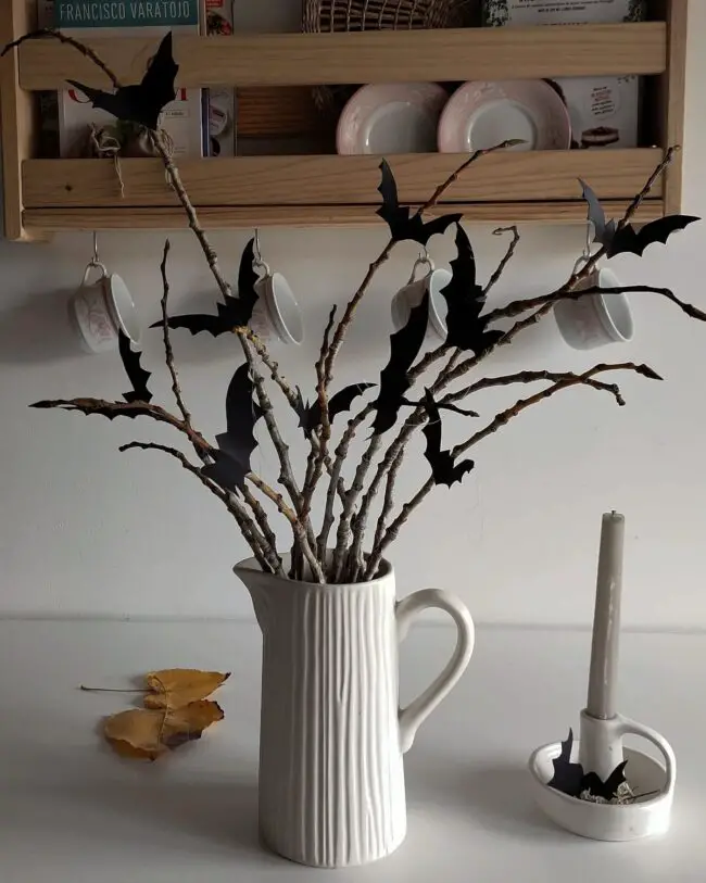 Bat Branches Centerpiece for a Dark Vibe