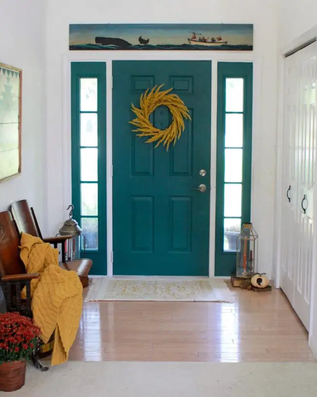 Vibrant Teal Interior Door for a Bold Statement