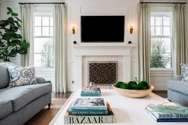 White Living Room with Intricate Details