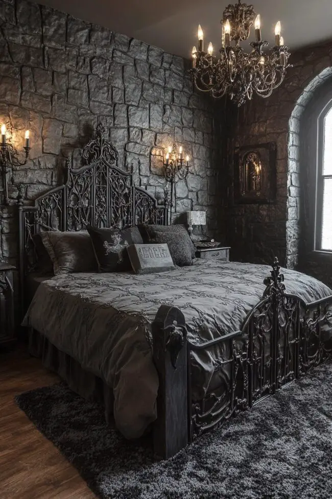 Hauntingly Unique Graveyard-Inspired Bedroom