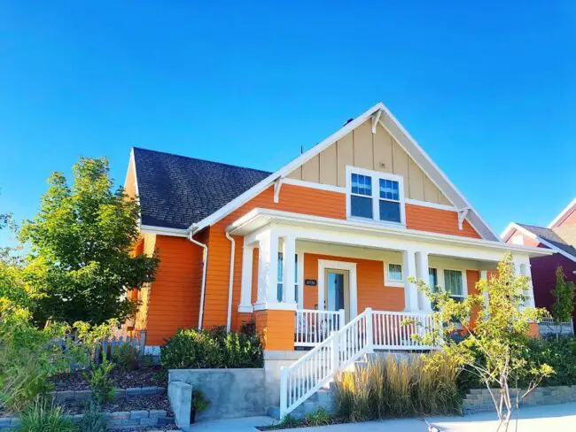 Cheerful Orange with White Trim