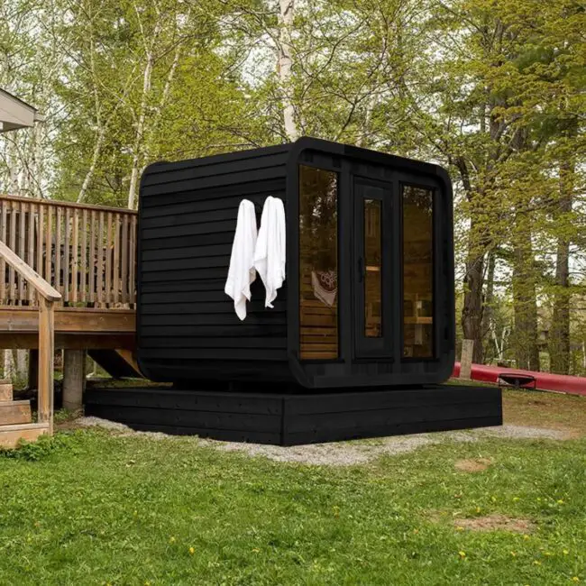 Elevated Black Box Sauna Retreat