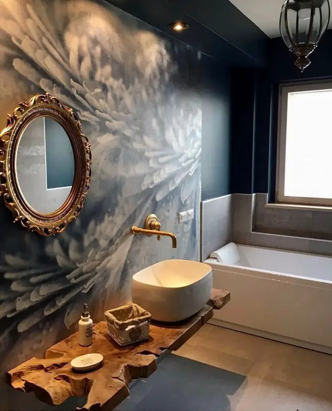 Vintage Meets Modern Drama in the Bathroom