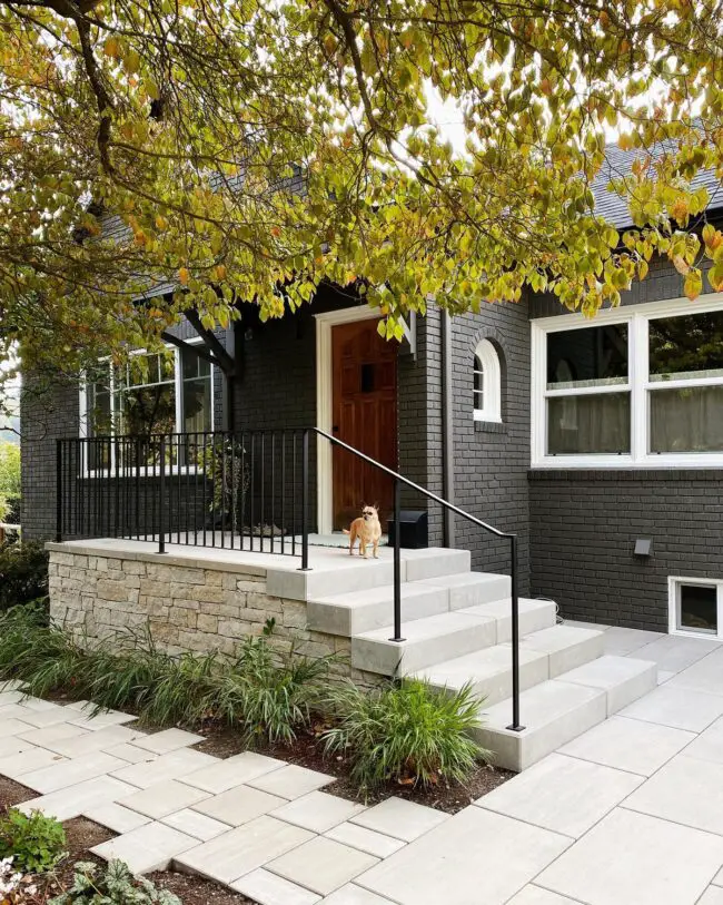 Contemporary Raised Entryway with Stairs