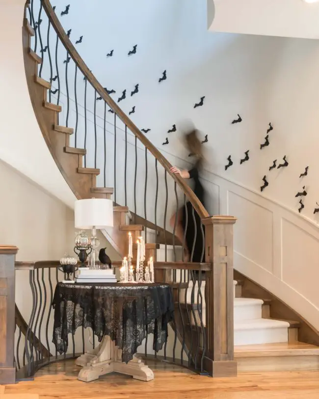 Bats Hanging on the Staircase