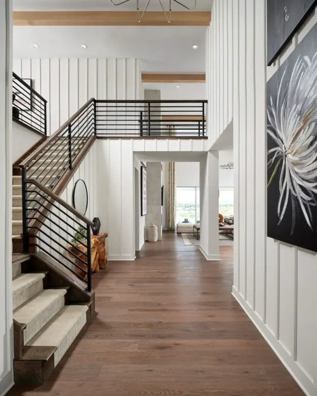 Stylish Staircase with Vertical Panels