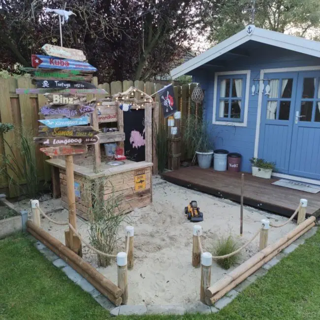 Nautical-Themed Backyard Play Corner for Seaside Adventures