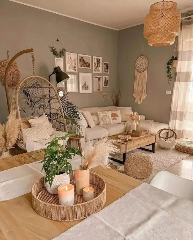 Bohemian Style Living with Earthy, Warm Tones