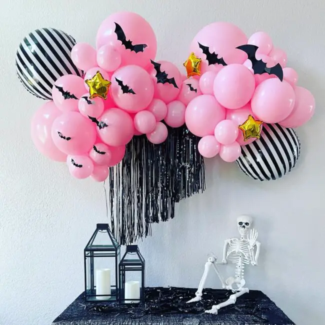 Halloween Garland with Pink Balloons