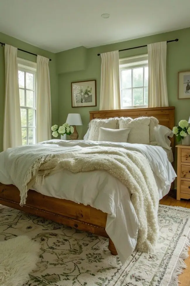 Lively Sage Green Rustic Charm