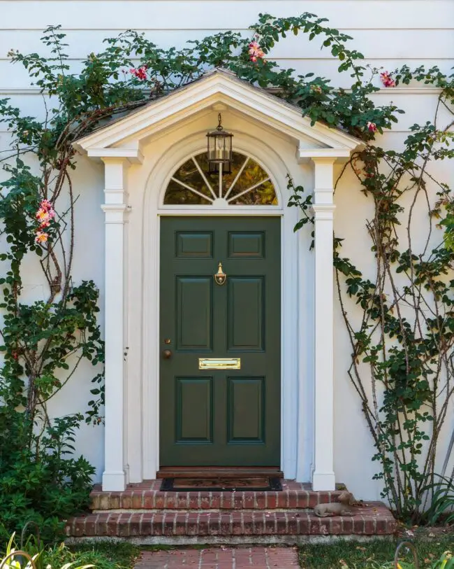 Deep Green Front Door for Timeless Appeal