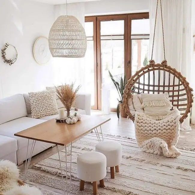 Neutral Oasis with Boho Swing