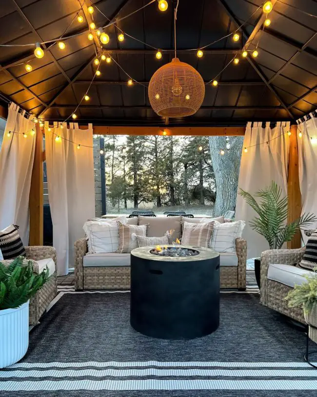 Cozy Gazebo with Firepit Retreat