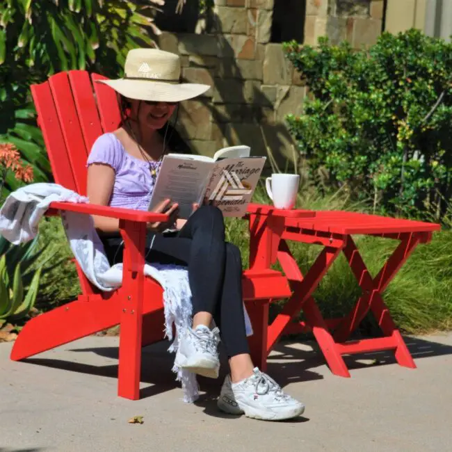 Red Adirondack Chair for Relaxing Outdoors