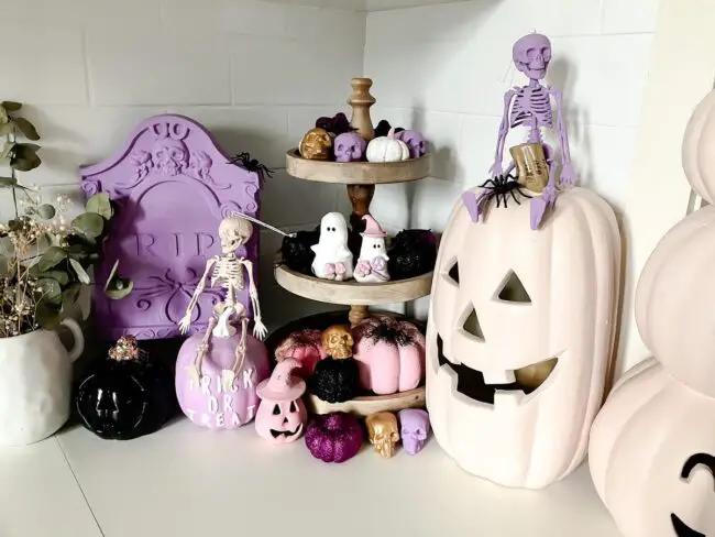 Skeleton and Pumpkin Combo in Pastels