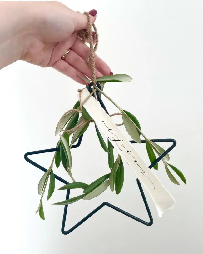 Chic Star Ornament with Green Accents