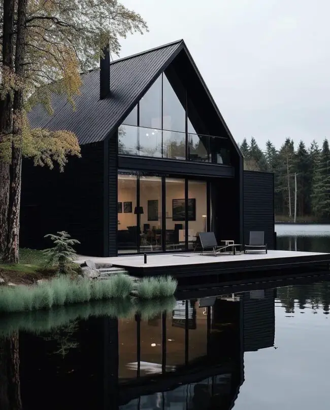 Sleek Modern Cabin in Black