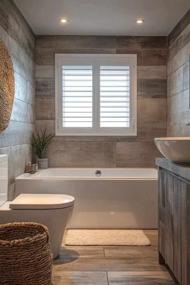 Stylish Loft Bathroom with Unique Tiles