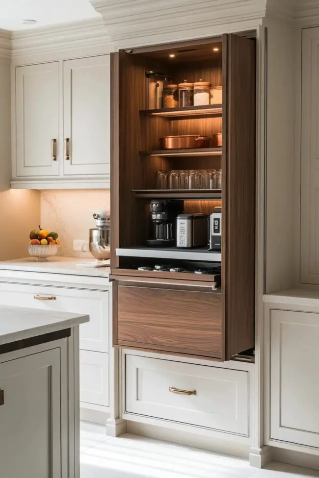 Concealed Kitchen Appliance Storage Solution