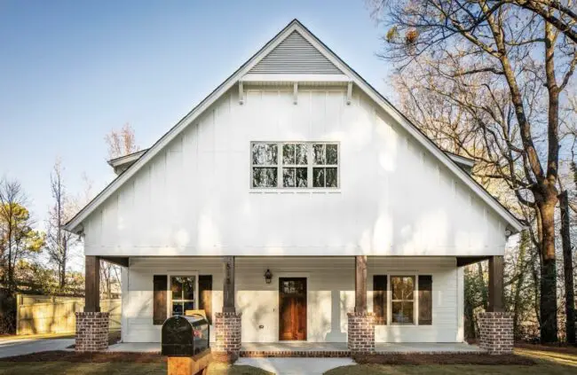 Modern Farmhouse with Wood and Brick