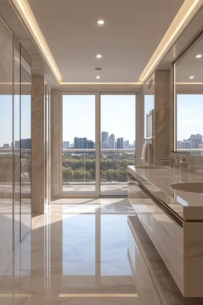 Opulent Marble Bathroom in Loft Style